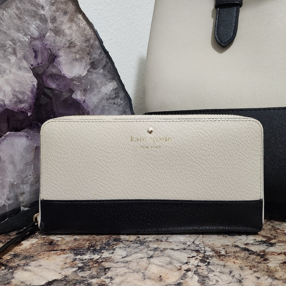 KATE SPADE BUNDLE - LARGE COLORBLOCK TOTE + ZIPPY WALLET